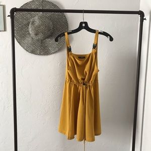Yellow Overall Dress